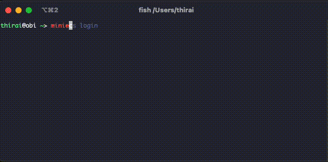 miniecs の操作画面